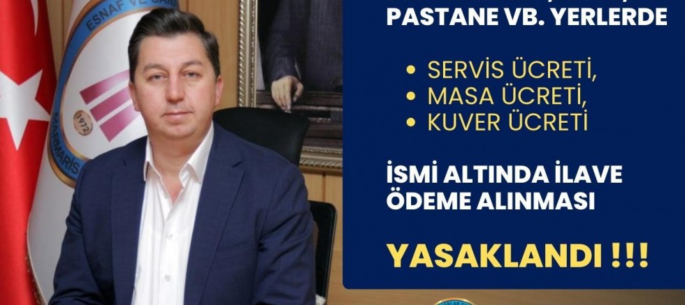 Marmaris’te Esnafa Uyarı: Masa ve Servis Ücreti Alınamayacak
